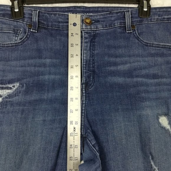 Lane Bryant Womens‎ Jeans Skinny Blue Dark Wash Distressed Whiskering Plus 20 - Picture 4 of 15